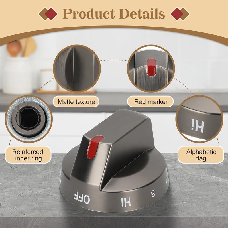Casmer NE63T8111SG/AA NE63T8311SG/AA NE63BG8315SGAA knob for Samsung Electric Stove/Oven, DG94-03500Y DG94-03500Z knob Replacement dg64-00975a (Black) - Image 2